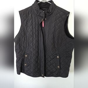 Van Heusen Quilted Black Vest Size XL